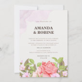 ロマンチックなフローラ結婚式招待状 招待状 (正面)
