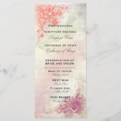 ロマンチックなフローラ結婚式 プログラムテンプレート プログラム (裏面)