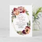 ロマンチックなフローラ自然秋フラワーカップルのシャワー 招待状 (スタンド正面)