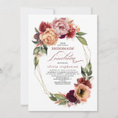 ロマンチックなフローラ自然秋ブリデスメイドランチョン 招待状 (正面)