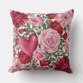 ロマンチックなフローラ装飾用クッションカバー クッション (正面)