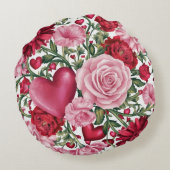 ロマンチックなフローラ装飾用クッションカバー ラウンドクッション (裏面)