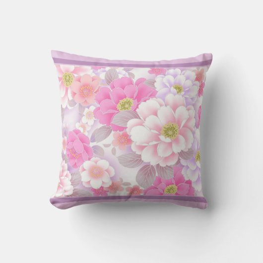 ロマンチックなフローラ装飾用クッション クッション (正面)