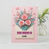 ロマンチックなフローラ誕生日カード (スタンド正面)