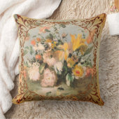 ロマンチックなフローラ金ゴールドトーン クッション (ブランケット)