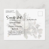 ロマンチックなフローラ金ゴールドリース写真の保存日付 案内ポストカード (裏面)