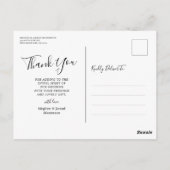 ロマンチックなフローラ金ゴールド結婚リースのサンキューポスト ポストカード (裏面)