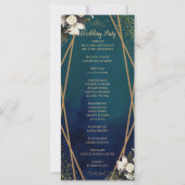 ロマンチックなフローラ金ゴールド花輪結婚式 プログラムカード (裏面)