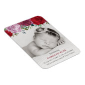 ロマンチックなフローラ開花写真誕生のお知らせ マグネット (右側)