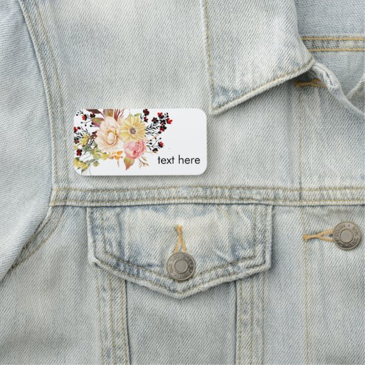 ロマンチックなフローラ、水色クラシックの名前タグ 名札 (インサイチュ)