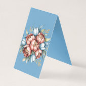 ロマンチックなフローラ:牡丹とチューリップのテーブル番号 (裏面)