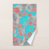 ロマンチックなフローラ/花柄の青い赤の芸術 ハンドタオル (ハンドタオル)