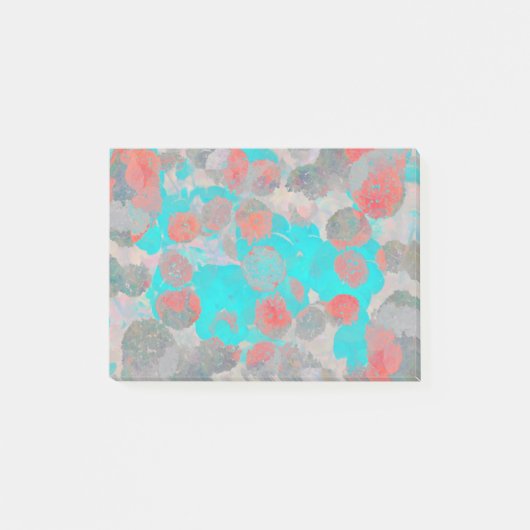 ロマンチックなフローラ/花柄の青い赤の芸術 ポストイット (正面)