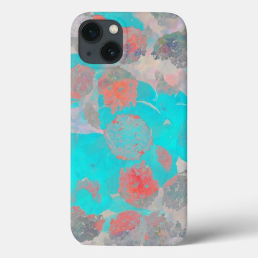 ロマンチックなフローラ/花柄の青い赤の芸術 Case-Mate iPhoneケース (裏面)