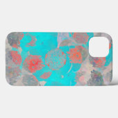 ロマンチックなフローラ/花柄の青い赤の芸術 Case-Mate iPhoneケース (裏面 (横))