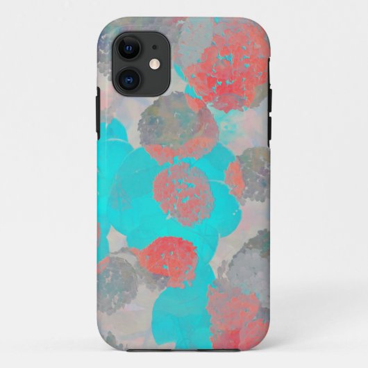 ロマンチックなフローラ/花柄の青い赤の芸術 Case-Mate iPhoneケース (裏面)