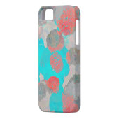 ロマンチックなフローラ/花柄の青い赤の芸術 Case-Mate iPhoneケース (裏面左)