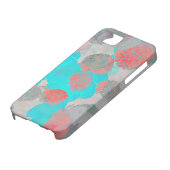 ロマンチックなフローラ/花柄の青い赤の芸術 Case-Mate iPhoneケース (下部)