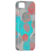 ロマンチックなフローラ/花柄の青い赤の芸術 Case-Mate iPhoneケース (裏面/右)