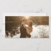 ロマンチックなブックマーク エレガントなスクリプト 最後に写真 セーブザデート (裏面)