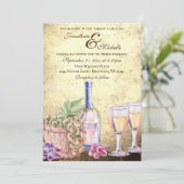 ロマンチックなブドウ畑ワイナリーワインオールインワン結婚ズ 招待状 (スタンド正面)