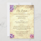 ロマンチックなブドウ畑ワイナリーワインオールインワン結婚ズ 招待状 (裏面)