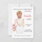 ロマンチックなブライダルシャワー招待状で花嫁が登場 招待状 (正面)