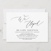 ロマンチックなブラックスクリプト,, 結婚式の秘密の誓い 招待状 (裏面)