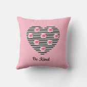 ロマンチックなブラックストライプのバラをピンクに クッション (裏面)