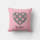 ロマンチックなブラックストライプのバラをピンクに クッション (正面)