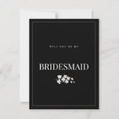 ロマンチックなブラックバラブライドメイド提案カード セーブザデート (正面)