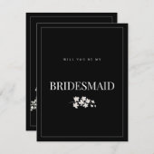 ロマンチックなブラックバラブライドメイド提案カード セーブザデート (正面/裏面)