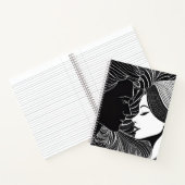 ロマンチックなブラック&ホワイトのシルエットカップル ノートブック (内部)