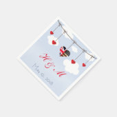 ロマンチックなブリティッシュ結婚アメリカン スタンダードカクテルナプキン (角)