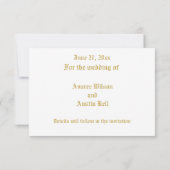 ロマンチックなブルゴーニュと金ゴールドのフレーム セーブザデート (裏面)