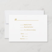 ロマンチックなブルゴーニュと金ゴールドのフレーム 出欠カード (裏面)