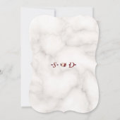 ロマンチックなブルゴーニュのピンクの花結婚大理石 招待状 (裏面)