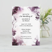 ロマンチックなブルゴーニュのワイルドフラワー結婚式招待状 招待状 (スタンド正面)