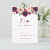 ロマンチックなブルゴーニュの水のカラーフローラ 出欠カード (スタンド正面)