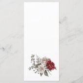 ロマンチックなブルゴーニュの水結婚色のフラットメニュー メニュー (裏面)