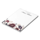 ロマンチックなブルゴーニュパーソナライズされたフローラ ノートパッド (回転)