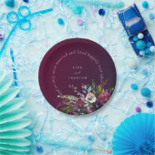 . .ロマンチックなブルゴーニュフローラが楽しく過ごした後 ペーパープレート (パーティー)