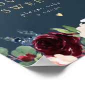 ロマンチックなブルゴーニュフローラ愛は甘いデザート ポスター (角)