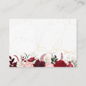 ロマンチックなブルゴーニュフローラQRコード結婚のエンクロージャ エンクロージャーカード (裏面)