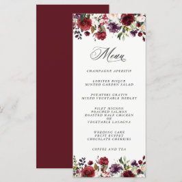 ロマンチックなブルゴーニュプラムと赤面フローラメニュー メニュー