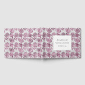 ロマンチックなブルゴーニュレッドシルバー結婚フローラ ゲストブック (全面)