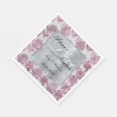 ロマンチックなブルゴーニュレッドシルバー結婚フローラ スタンダードランチョンナプキン (角)