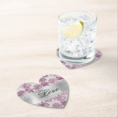 ロマンチックなブルゴーニュレッドシルバー結婚フローラ ペーパーコースター (インサイチュ)