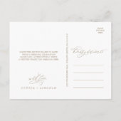 ロマンチックなブルゴーニュ書道ありがとうポストカード ポストカード (裏面)