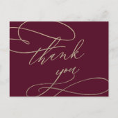 ロマンチックなブルゴーニュ書道ありがとうポストカード ポストカード (正面)